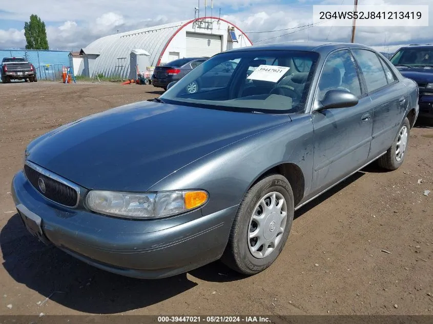 2004 Buick Century Custom VIN: 2G4WS52J841213419 Lot: 39447021