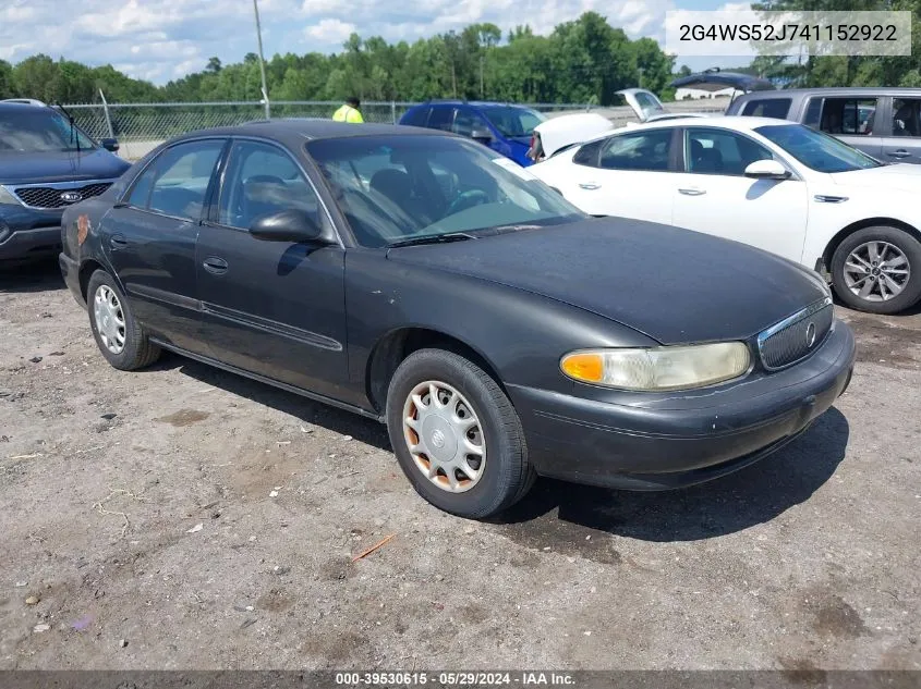 2004 Buick Century VIN: 2G4WS52J741152922 Lot: 39530615