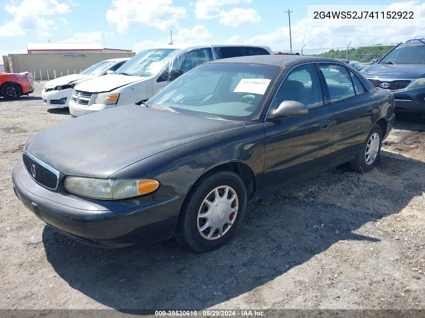 2004 Buick Century VIN: 2G4WS52J741152922 Lot: 39530615