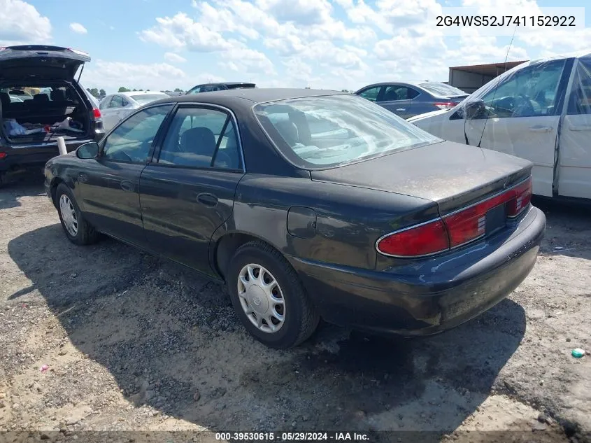 2G4WS52J741152922 2004 Buick Century