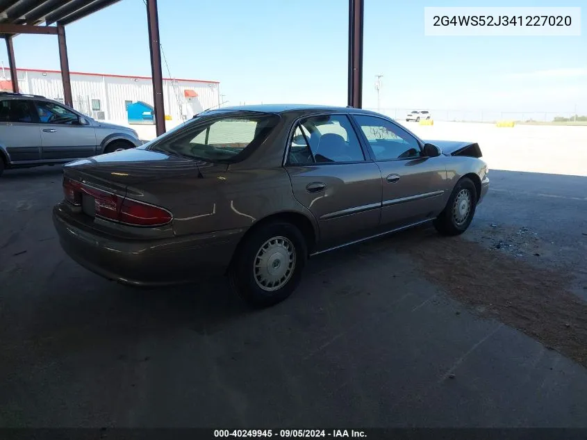 2004 Buick Century VIN: 2G4WS52J341227020 Lot: 40249945