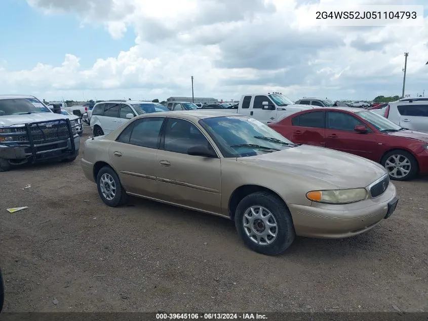 2005 Buick Century VIN: 2G4WS52J051104793 Lot: 39645106