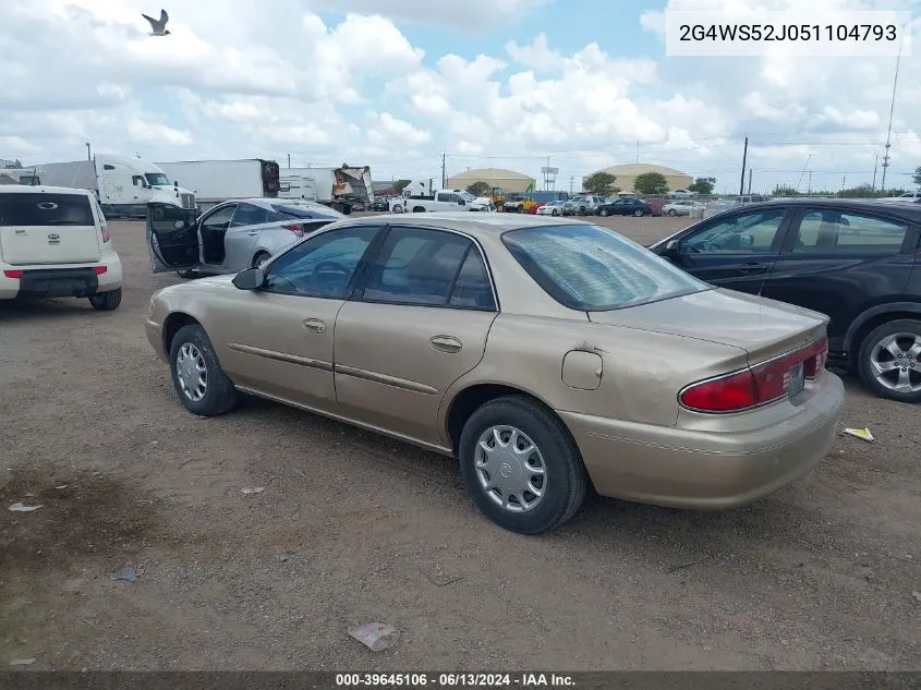 2005 Buick Century VIN: 2G4WS52J051104793 Lot: 39645106