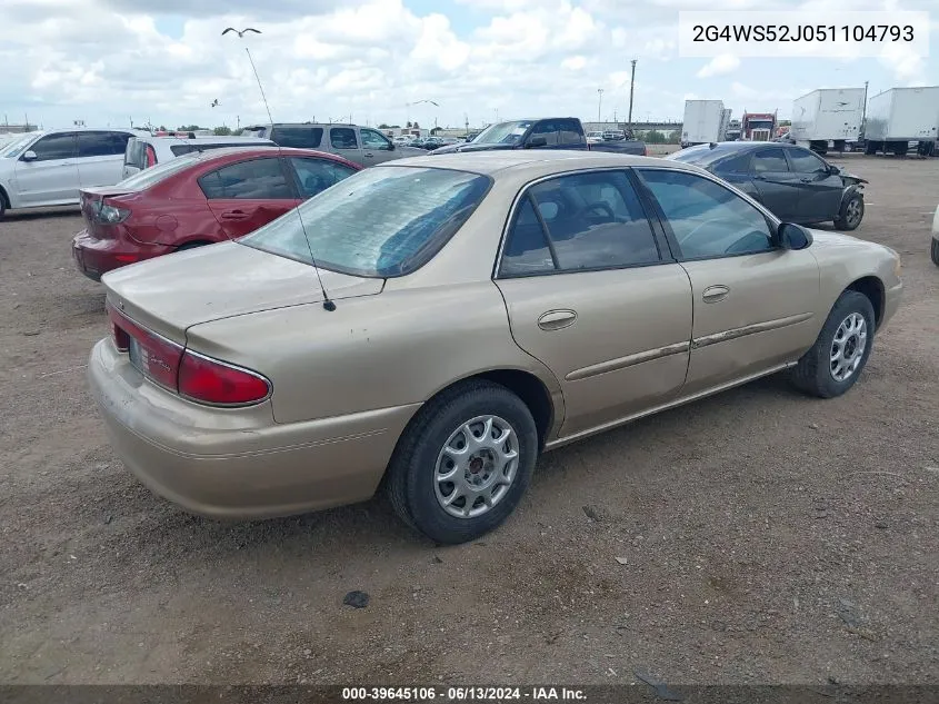 2005 Buick Century VIN: 2G4WS52J051104793 Lot: 39645106