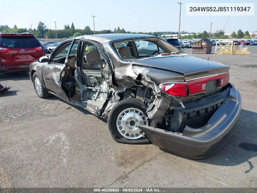 2005 Buick Century VIN: 2G4WS52J851119347 Lot: 40258605