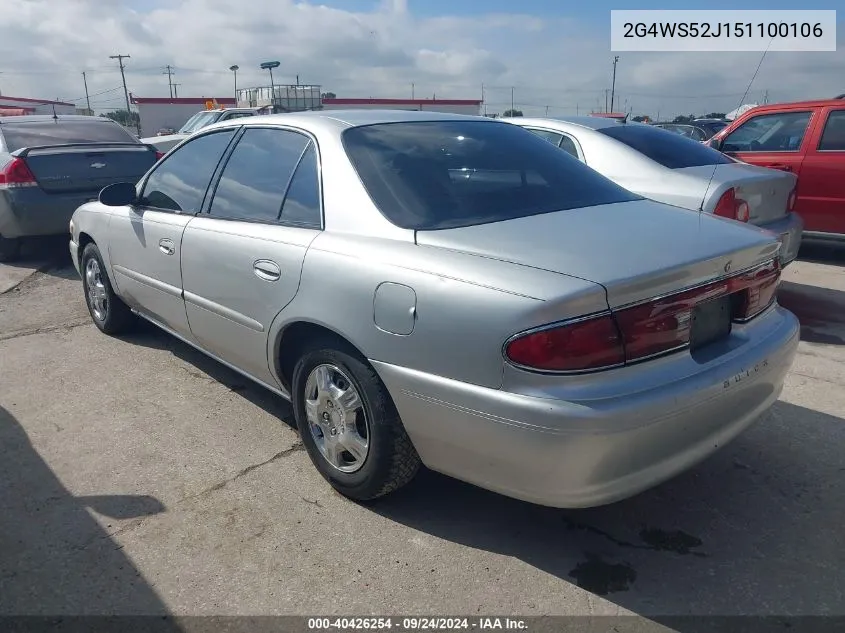 2005 Buick Century VIN: 2G4WS52J151100106 Lot: 40426254