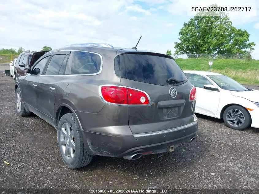 2008 Buick Enclave VIN: 5GAEV23708J262717 Lot: 12015058