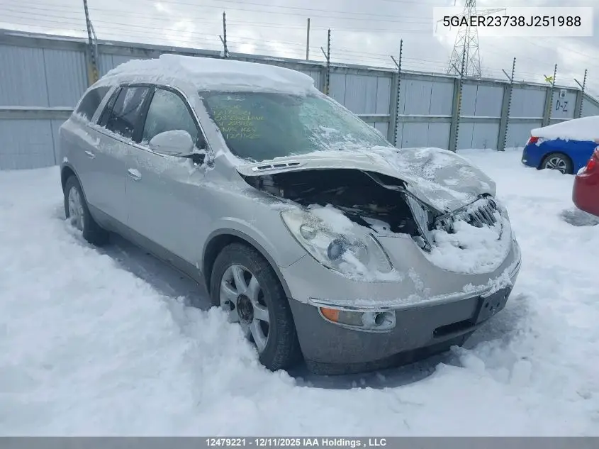 5GAER23738J251988 2008 Buick Enclave Cxl