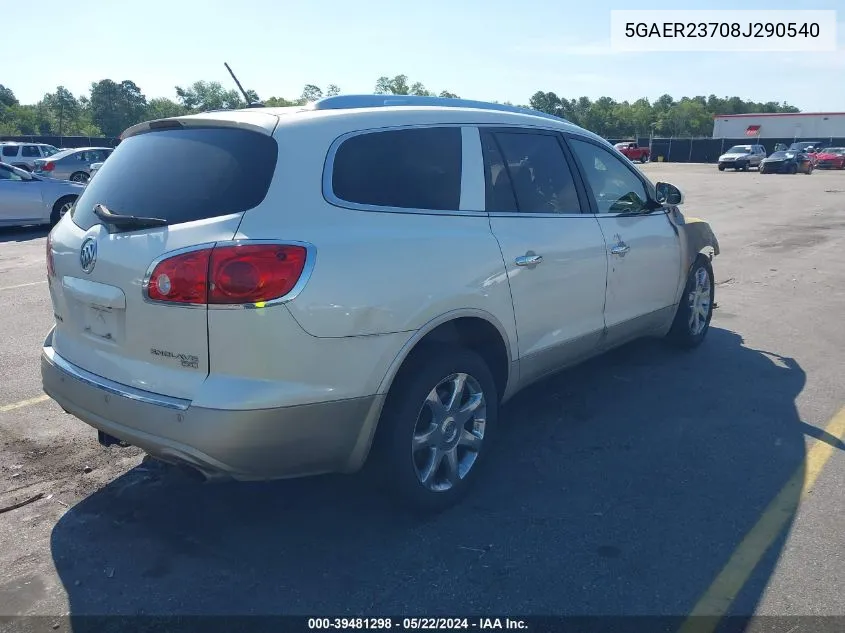 2008 Buick Enclave Cxl VIN: 5GAER23708J290540 Lot: 39481298