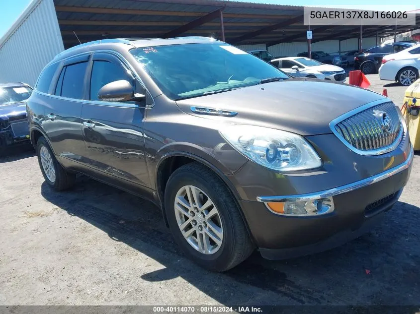 2008 Buick Enclave Cx VIN: 5GAER137X8J166026 Lot: 40114070