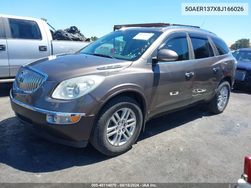 2008 Buick Enclave Cx VIN: 5GAER137X8J166026 Lot: 40114070