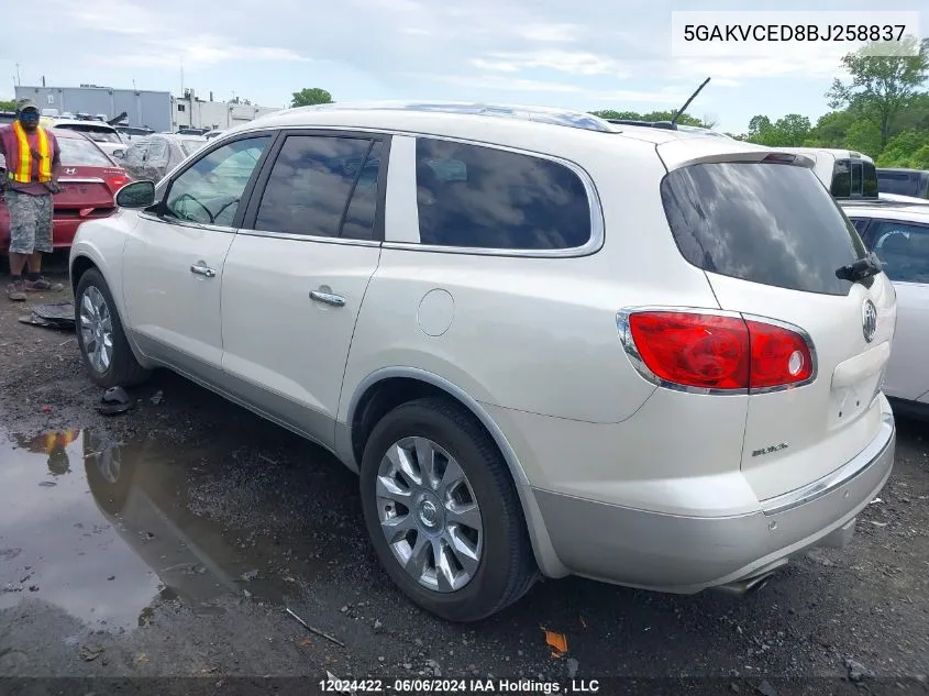 2011 Buick Enclave Cxl2 VIN: 5GAKVCED8BJ258837 Lot: 12024422