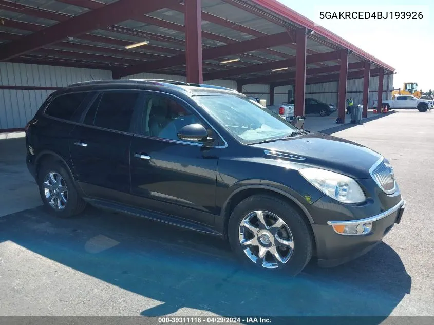 2011 Buick Enclave 2Xl VIN: 5GAKRCED4BJ193926 Lot: 39311118