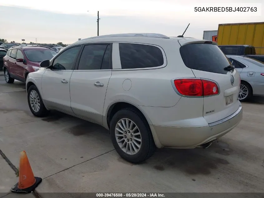 2011 Buick Enclave 1Xl VIN: 5GAKRBED5BJ402763 Lot: 39476508