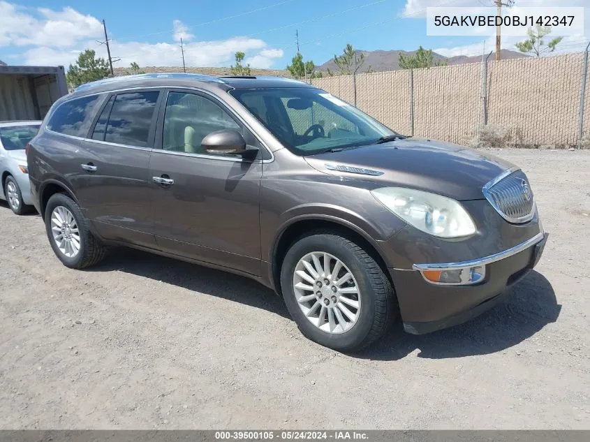 2011 Buick Enclave 1Xl VIN: 5GAKVBED0BJ142347 Lot: 39500105