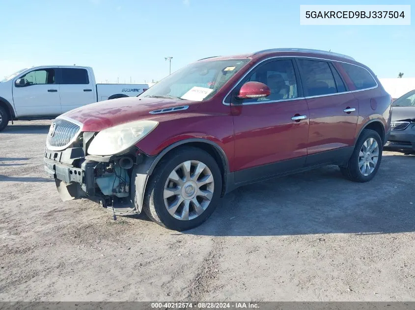 2011 Buick Enclave 2Xl VIN: 5GAKRCED9BJ337504 Lot: 40212574