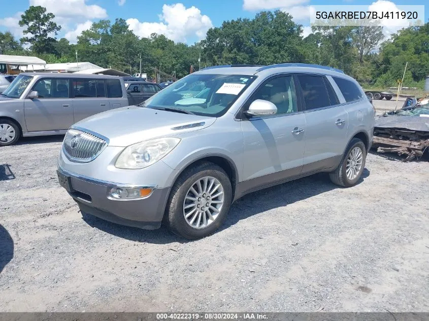 2011 Buick Enclave 1Xl VIN: 5GAKRBED7BJ411920 Lot: 40222319