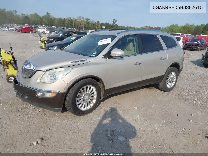 5GAKRBED5BJ302615 2011 Buick Enclave 1Xl