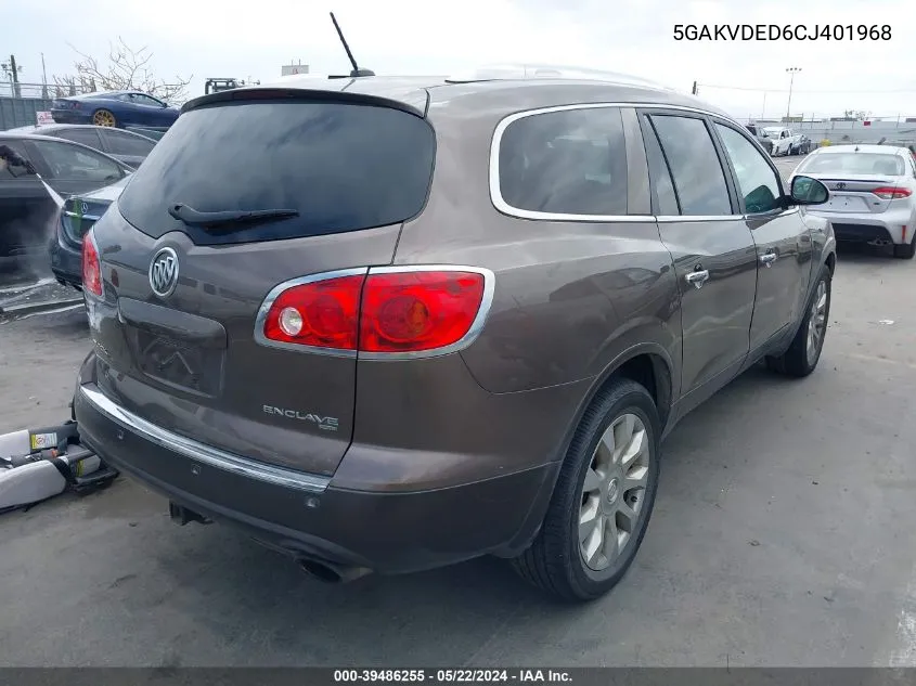 2012 Buick Enclave Premium VIN: 5GAKVDED6CJ401968 Lot: 39486255