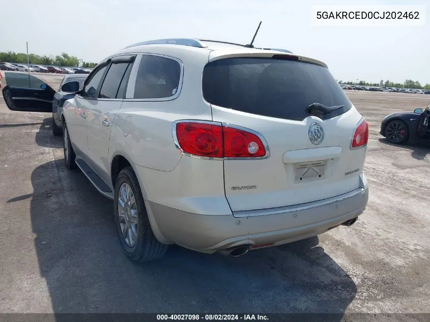 2012 Buick Enclave Leather VIN: 5GAKRCED0CJ202462 Lot: 40027098