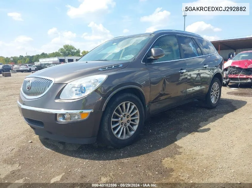 2012 Buick Enclave Leather VIN: 5GAKRCEDXCJ292882 Lot: 40182596