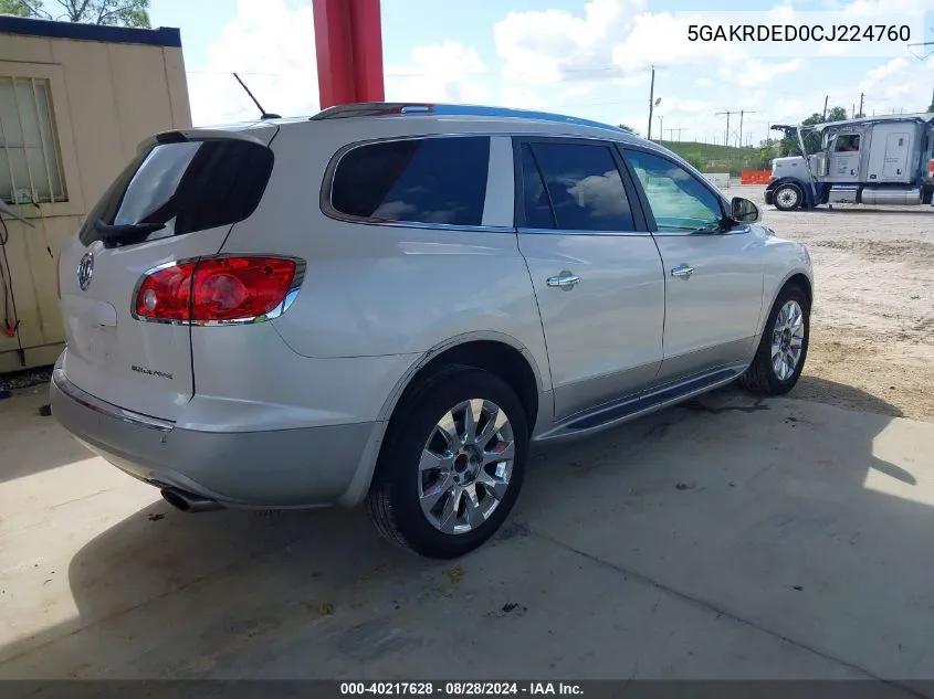 2012 Buick Enclave Premium VIN: 5GAKRDED0CJ224760 Lot: 40217628