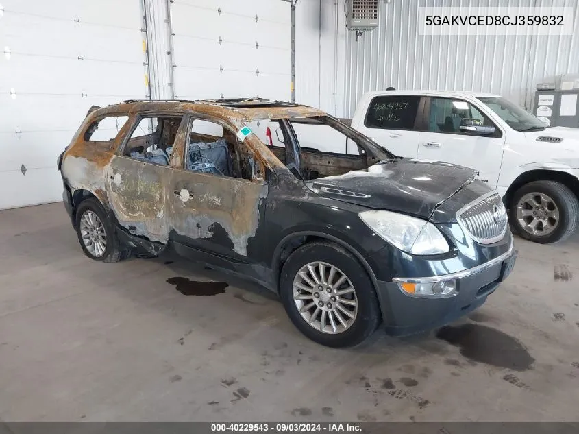 2012 Buick Enclave Leather VIN: 5GAKVCED8CJ359832 Lot: 40229543