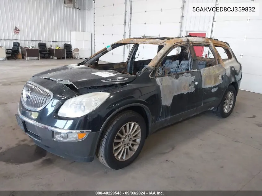 5GAKVCED8CJ359832 2012 Buick Enclave Leather