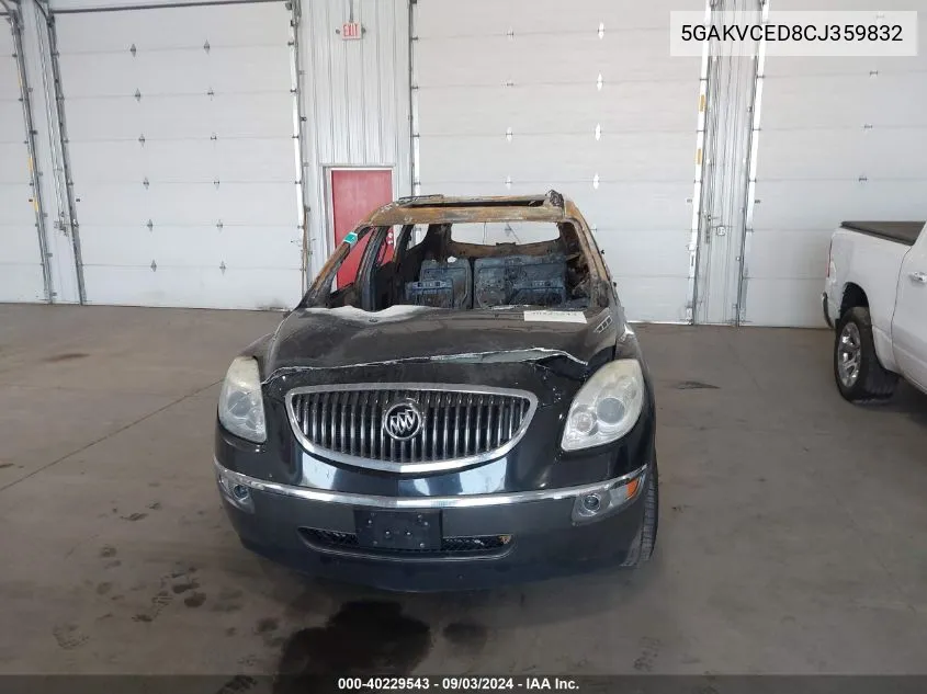 2012 Buick Enclave Leather VIN: 5GAKVCED8CJ359832 Lot: 40229543