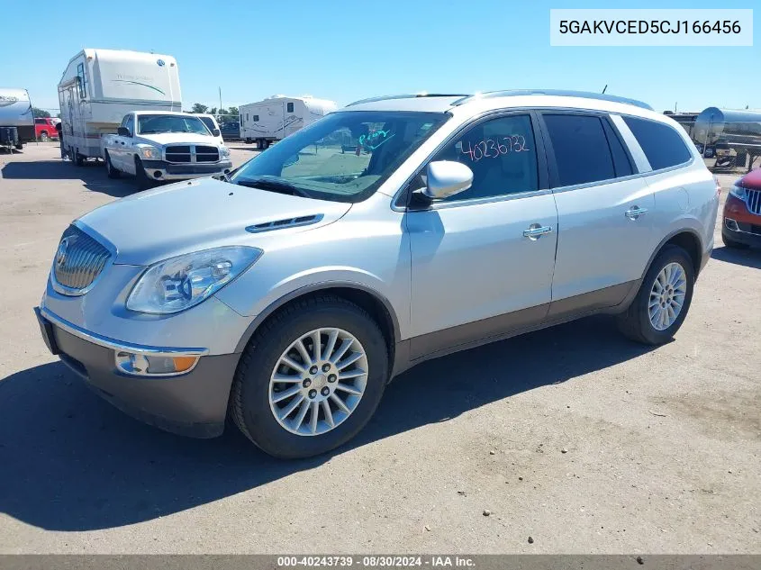 2012 Buick Enclave Leather VIN: 5GAKVCED5CJ166456 Lot: 40243739