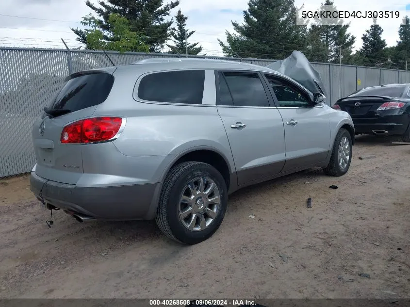 2012 Buick Enclave Leather VIN: 5GAKRCED4CJ303519 Lot: 40268508