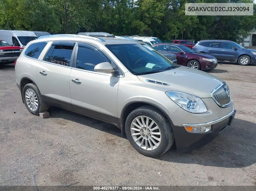 2012 Buick Enclave Leather VIN: 5GAKVCED2CJ329094 Lot: 40276377