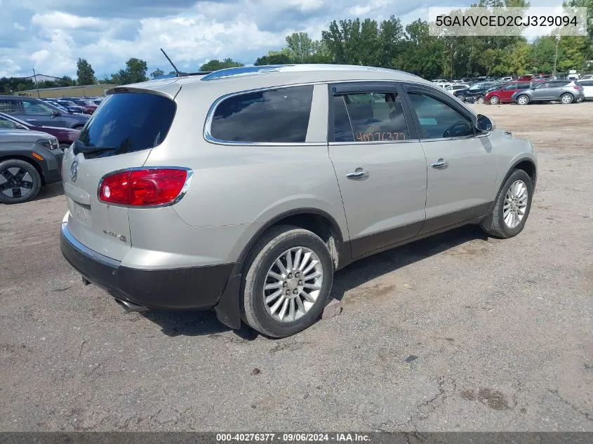 2012 Buick Enclave Leather VIN: 5GAKVCED2CJ329094 Lot: 40276377