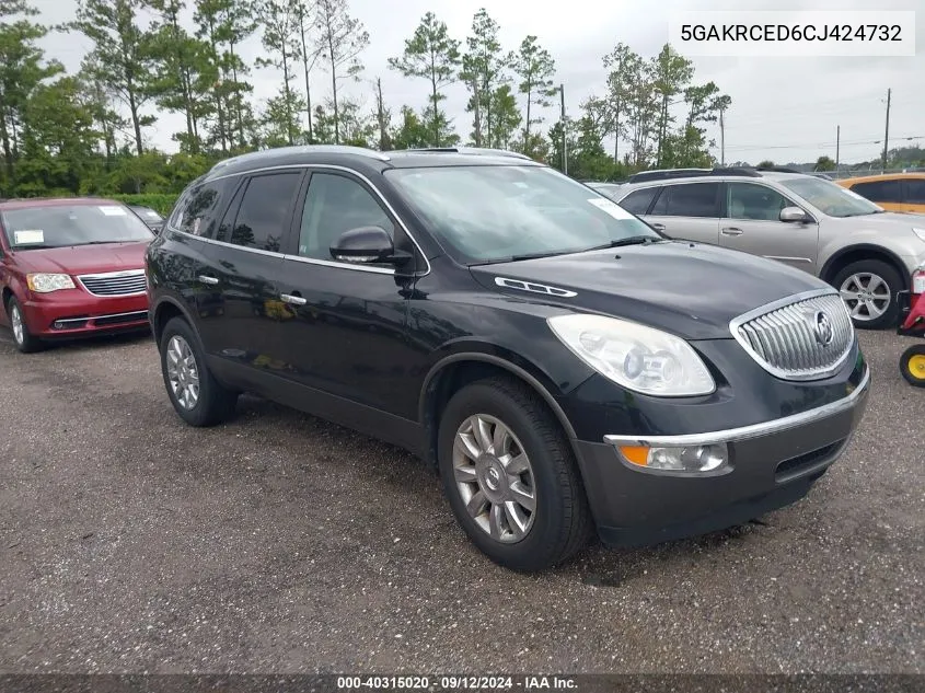 2012 Buick Enclave Leather VIN: 5GAKRCED6CJ424732 Lot: 40315020