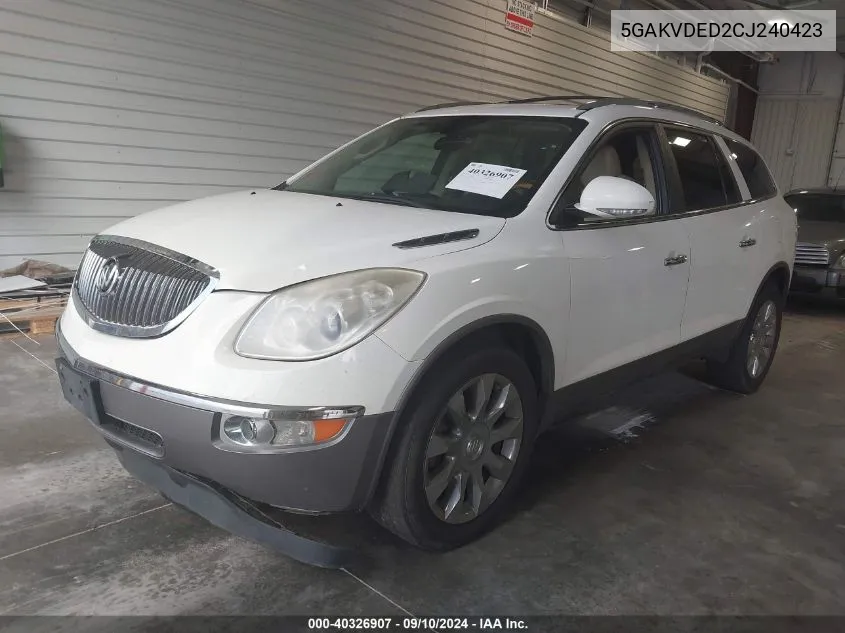 2012 Buick Enclave Premium VIN: 5GAKVDED2CJ240423 Lot: 40326907