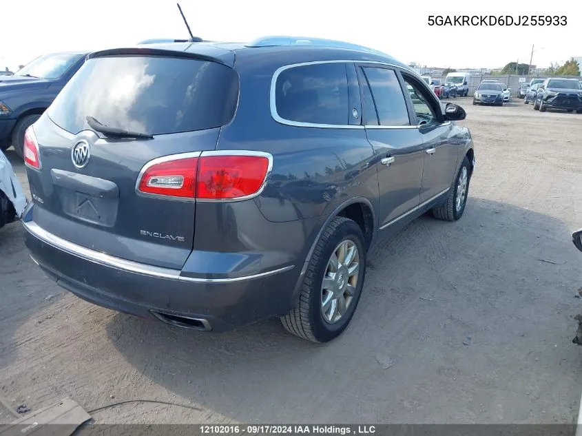 2013 Buick Enclave VIN: 5GAKRCKD6DJ255933 Lot: 12102016