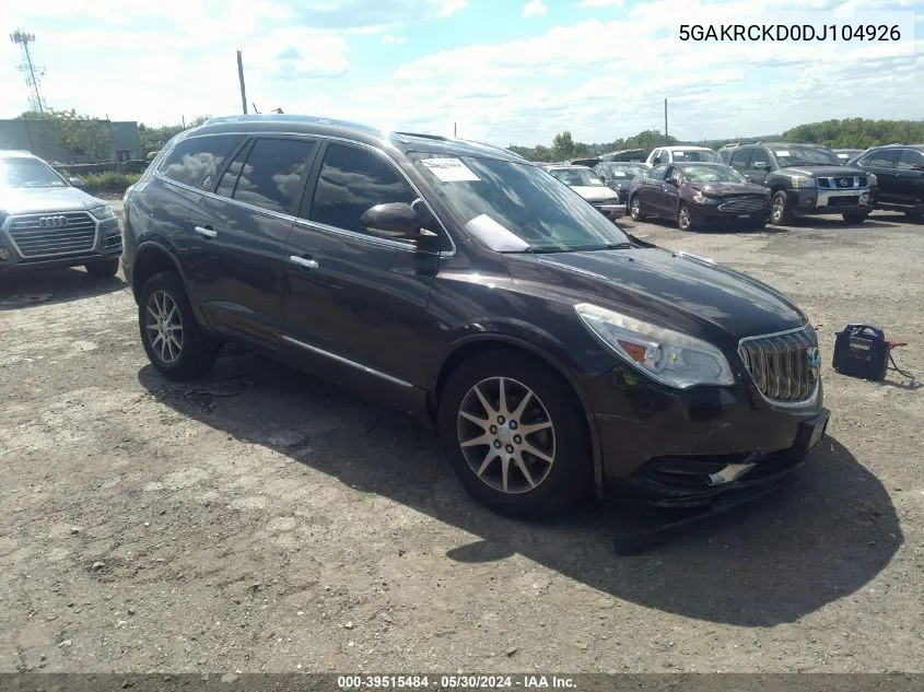 2013 Buick Enclave Leather VIN: 5GAKRCKD0DJ104926 Lot: 39515484