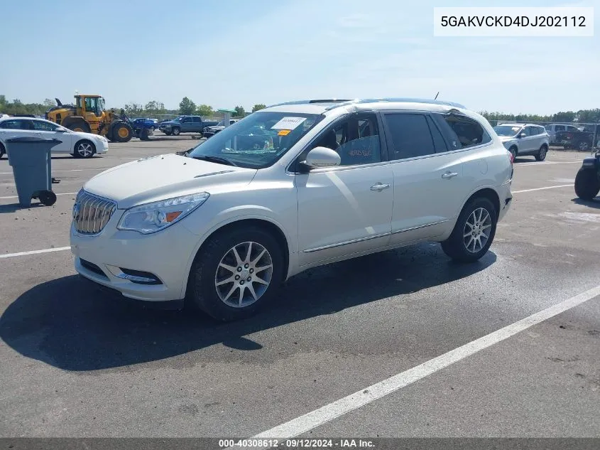 2013 Buick Enclave Leather VIN: 5GAKVCKD4DJ202112 Lot: 40308612