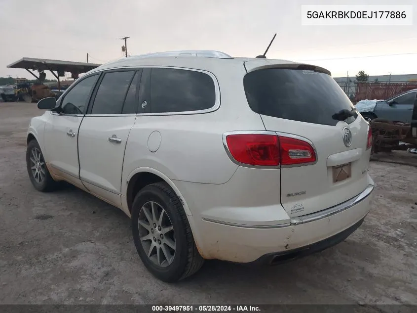 2014 Buick Enclave Leather VIN: 5GAKRBKD0EJ177886 Lot: 39497951