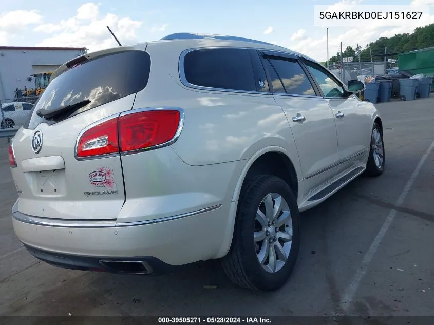 2014 Buick Enclave Leather VIN: 5GAKRBKD0EJ151627 Lot: 39505271