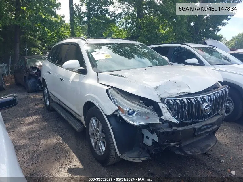 2014 Buick Enclave Convenience VIN: 5GAKRAKD4EJ147834 Lot: 39532027