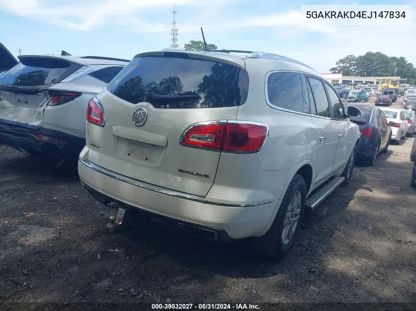 5GAKRAKD4EJ147834 2014 Buick Enclave Convenience