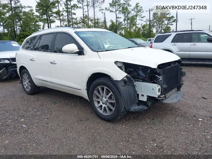 2014 Buick Enclave VIN: 5GAKVBKD0EJ247348 Lot: 40281701