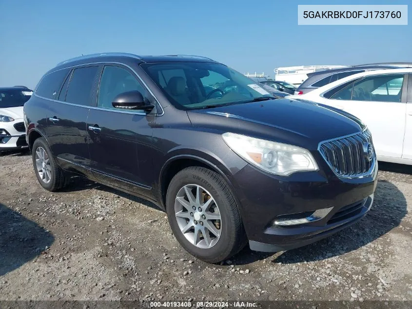 2015 Buick Enclave Leather VIN: 5GAKRBKD0FJ173760 Lot: 40193408