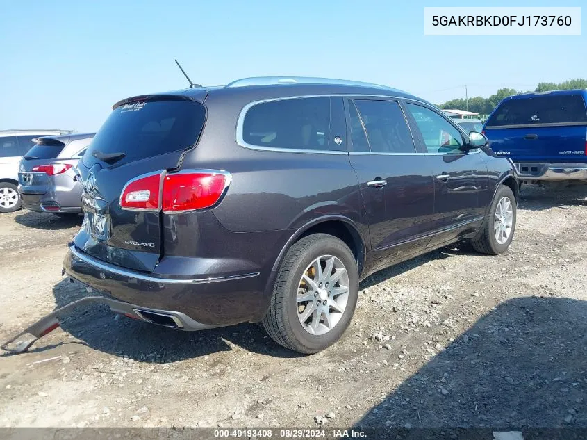 5GAKRBKD0FJ173760 2015 Buick Enclave Leather