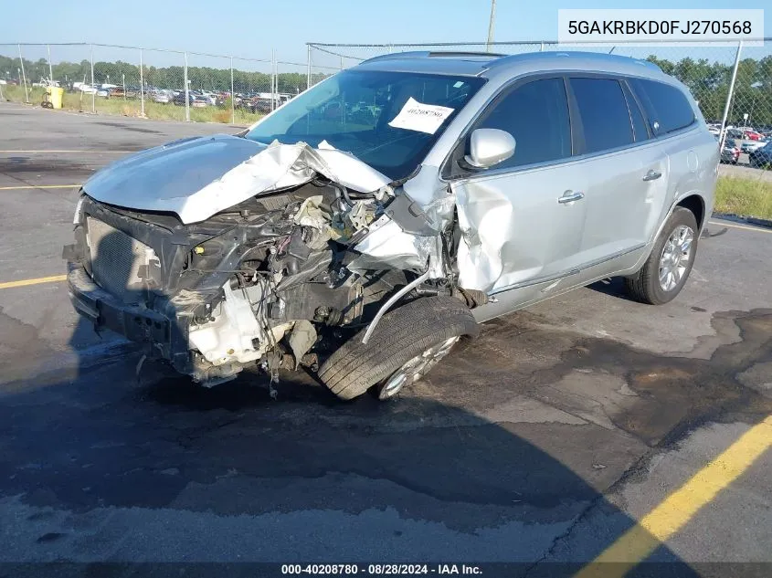 2015 Buick Enclave Leather VIN: 5GAKRBKD0FJ270568 Lot: 40208780