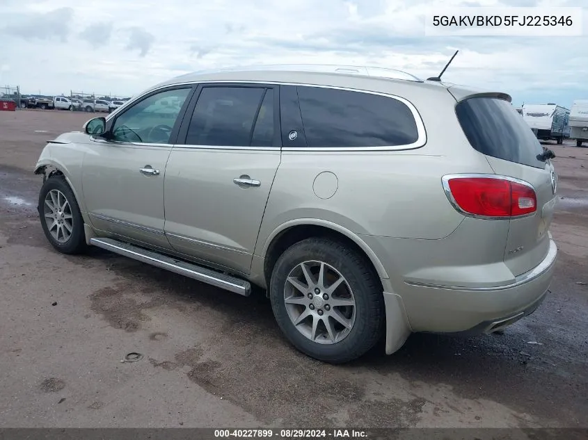 2015 Buick Enclave Leather VIN: 5GAKVBKD5FJ225346 Lot: 40227899