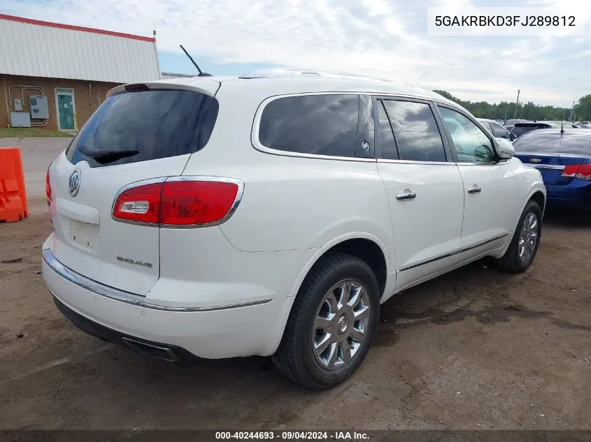 2015 Buick Enclave Leather VIN: 5GAKRBKD3FJ289812 Lot: 40244693