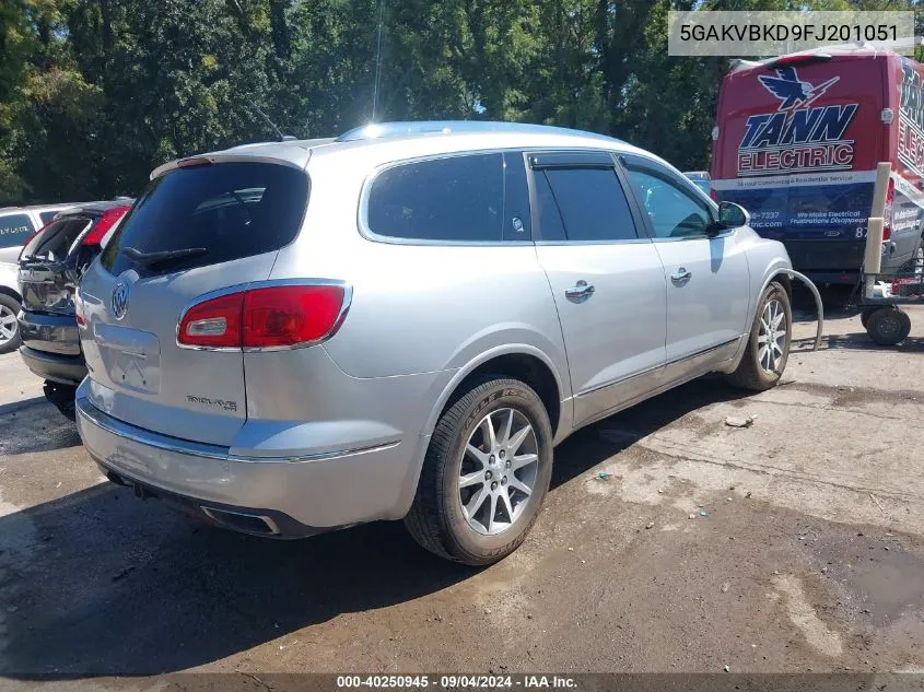 2015 Buick Enclave Leather VIN: 5GAKVBKD9FJ201051 Lot: 40250945