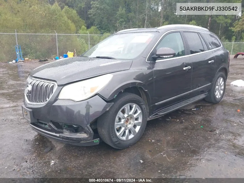 2015 Buick Enclave Leather VIN: 5GAKRBKD9FJ330542 Lot: 40310674